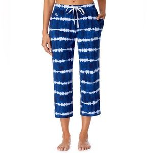 Lauren Ralph Lauren Tie dye Cropped Pajama or Lounge Pants Blue & White Size L